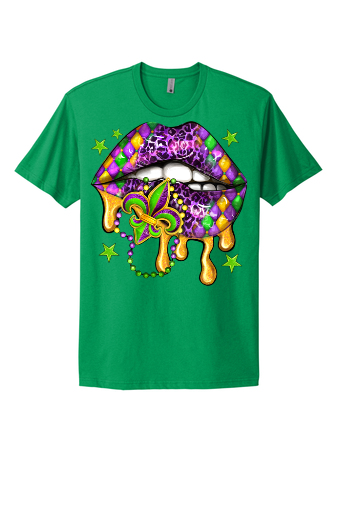 Mardi Gras Lips Short Sleeve