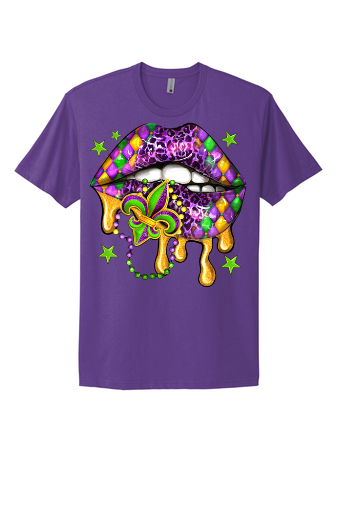 Mardi Gras Lips Short Sleeve