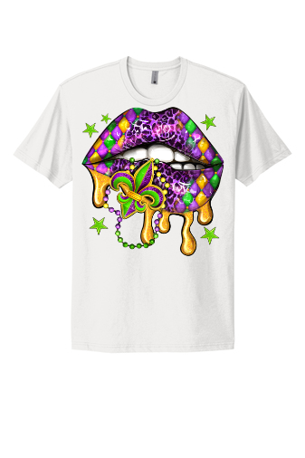 Mardi Gras Lips Short Sleeve