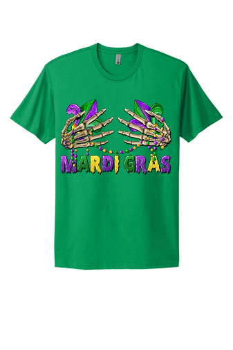 Mardi Gras Skeleton Hands Short Sleeve