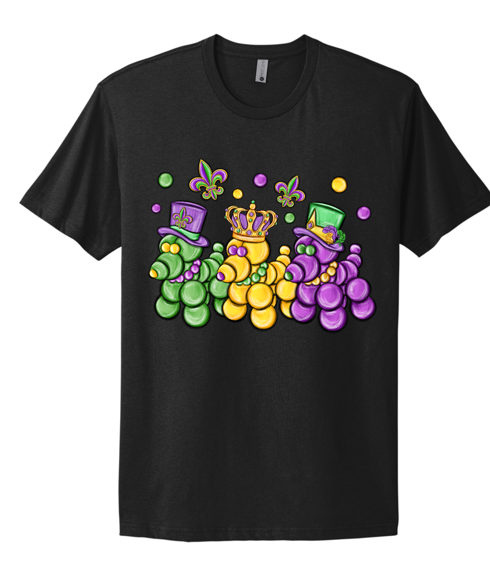 Mardi Gras Bead Dogs Short Sleeve