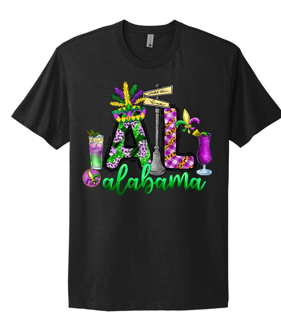 Mardi Gras Alabama Short Sleeve