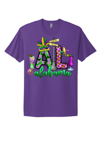 Mardi Gras Alabama Short Sleeve