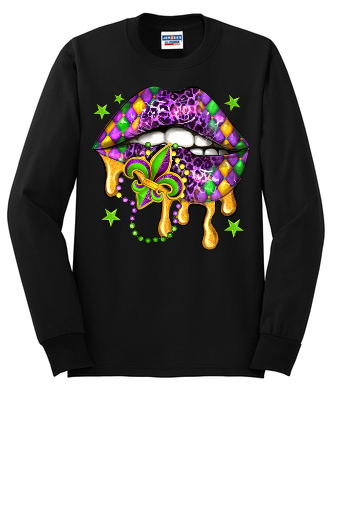 Mardi Gras Lips Long Sleeve