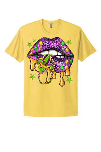 Mardi Gras Lips Short Sleeve