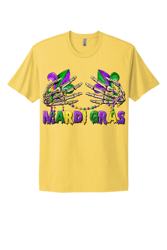 Mardi Gras Skeleton Hands Short Sleeve