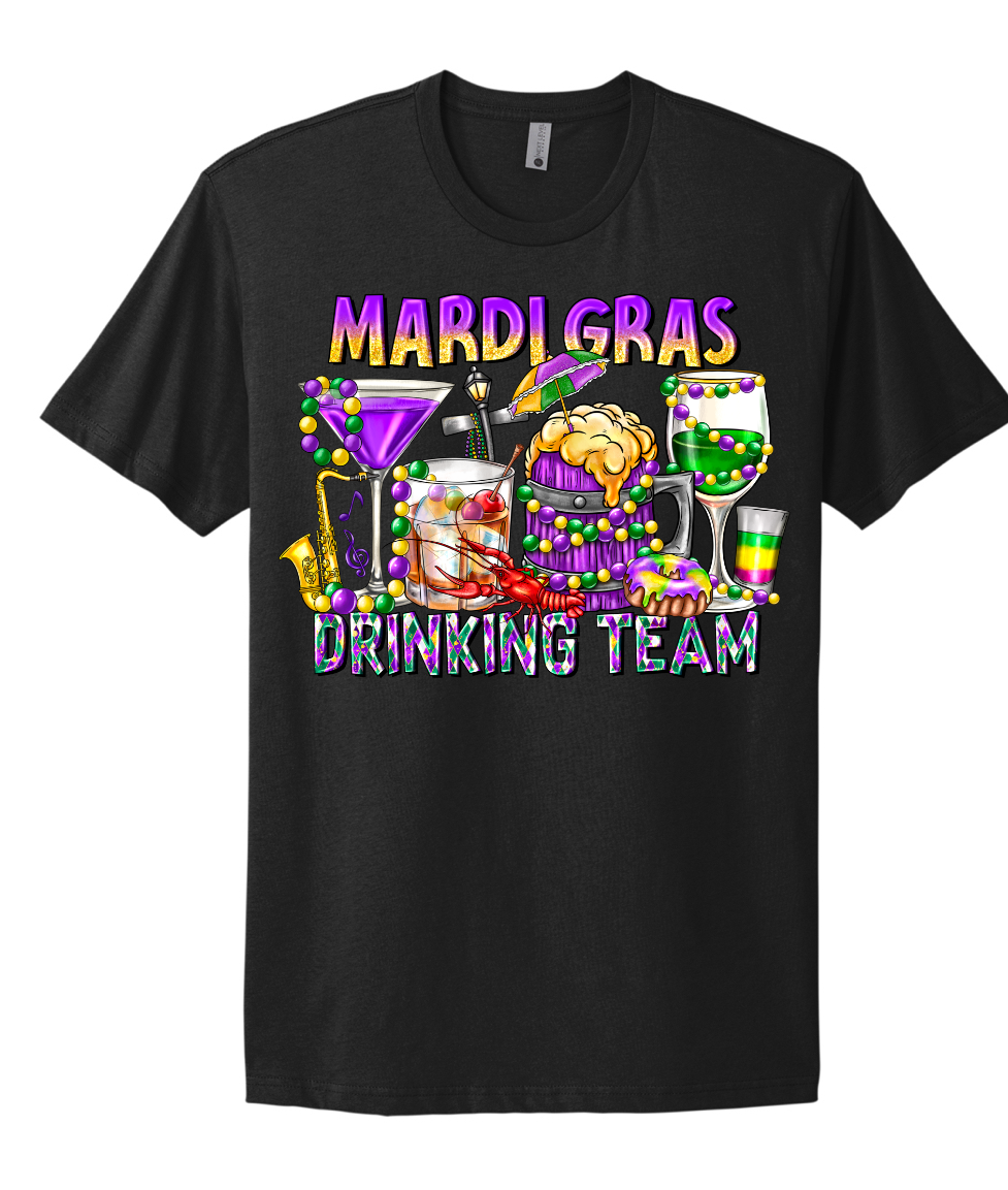 Mardi Gras Drinking Team Short Sleeve