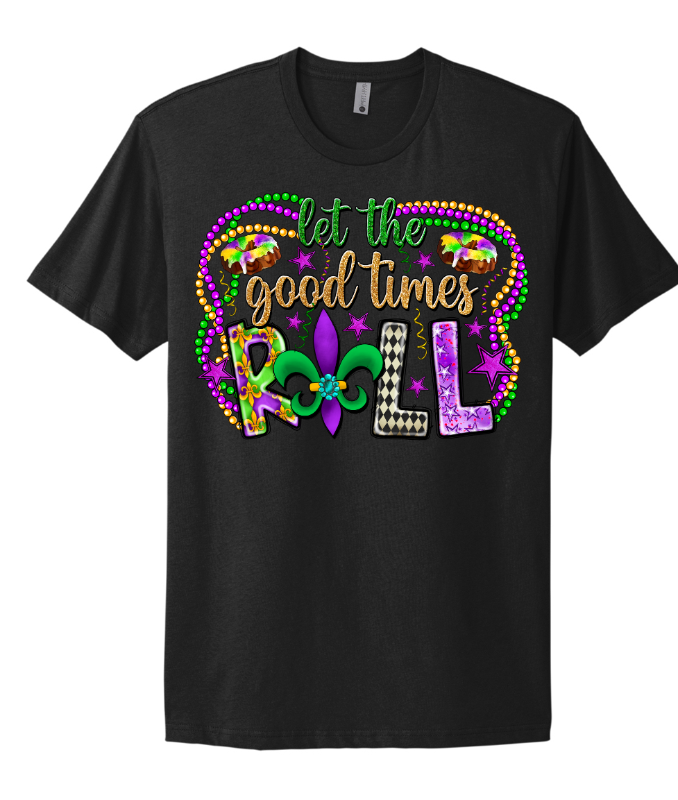 Mardi Gras Let the Good Times Roll Short Sleeve