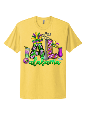 Mardi Gras Alabama Short Sleeve