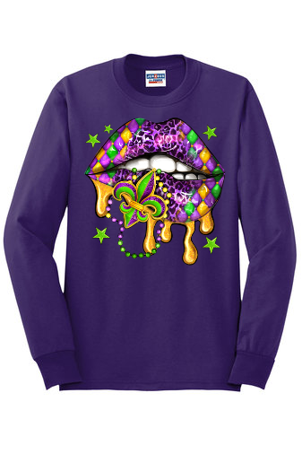 Mardi Gras Lips Long Sleeve