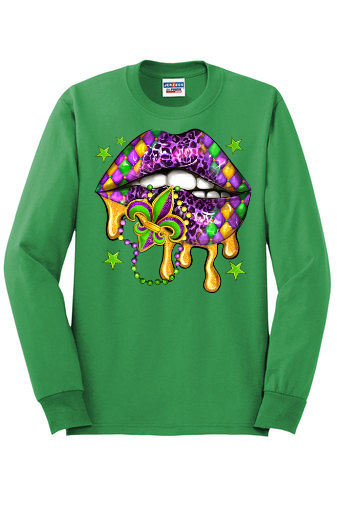 Mardi Gras Lips Long Sleeve