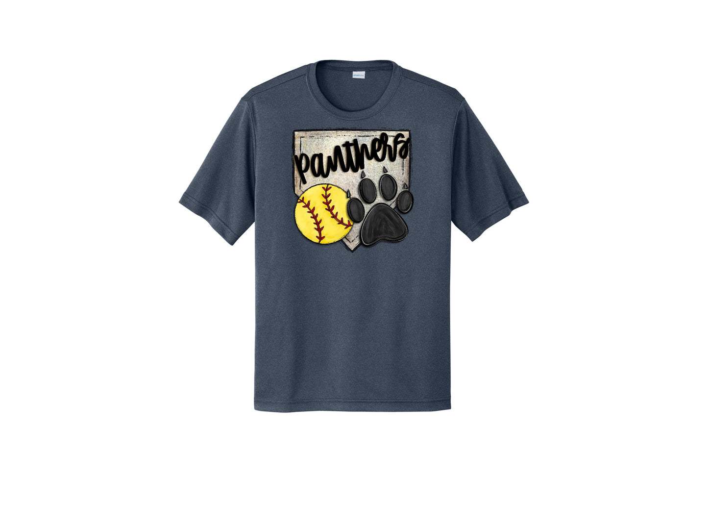 Panthers Paw Print Softball Short Sleeve Tee