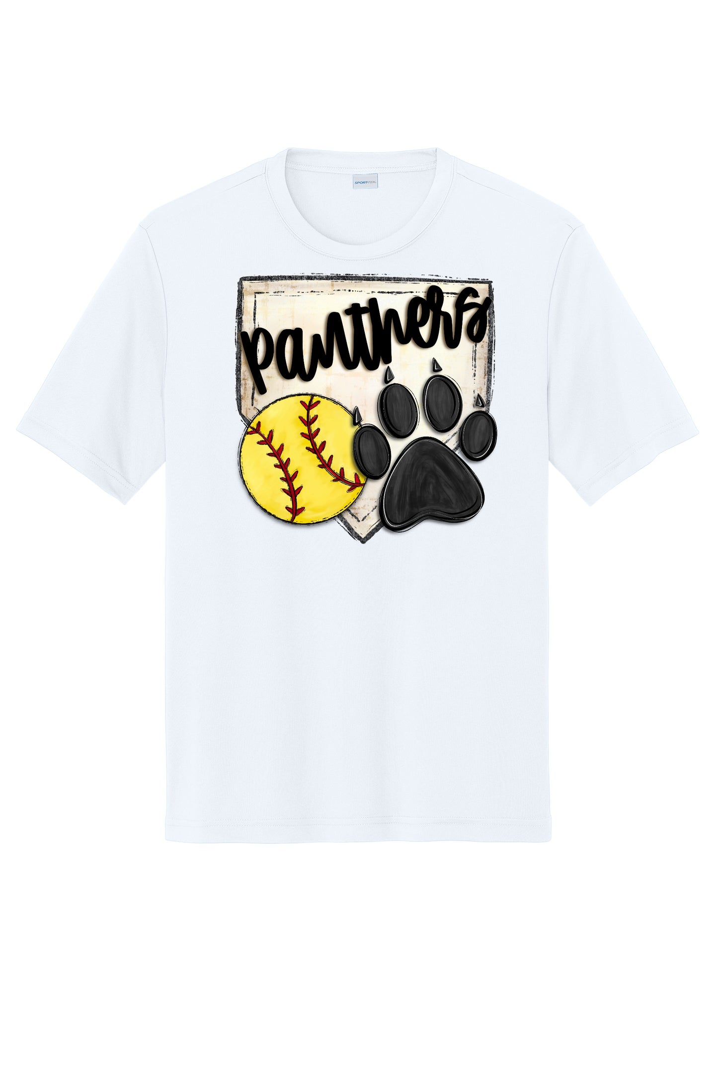 Panthers Paw Print Softball Short Sleeve Tee