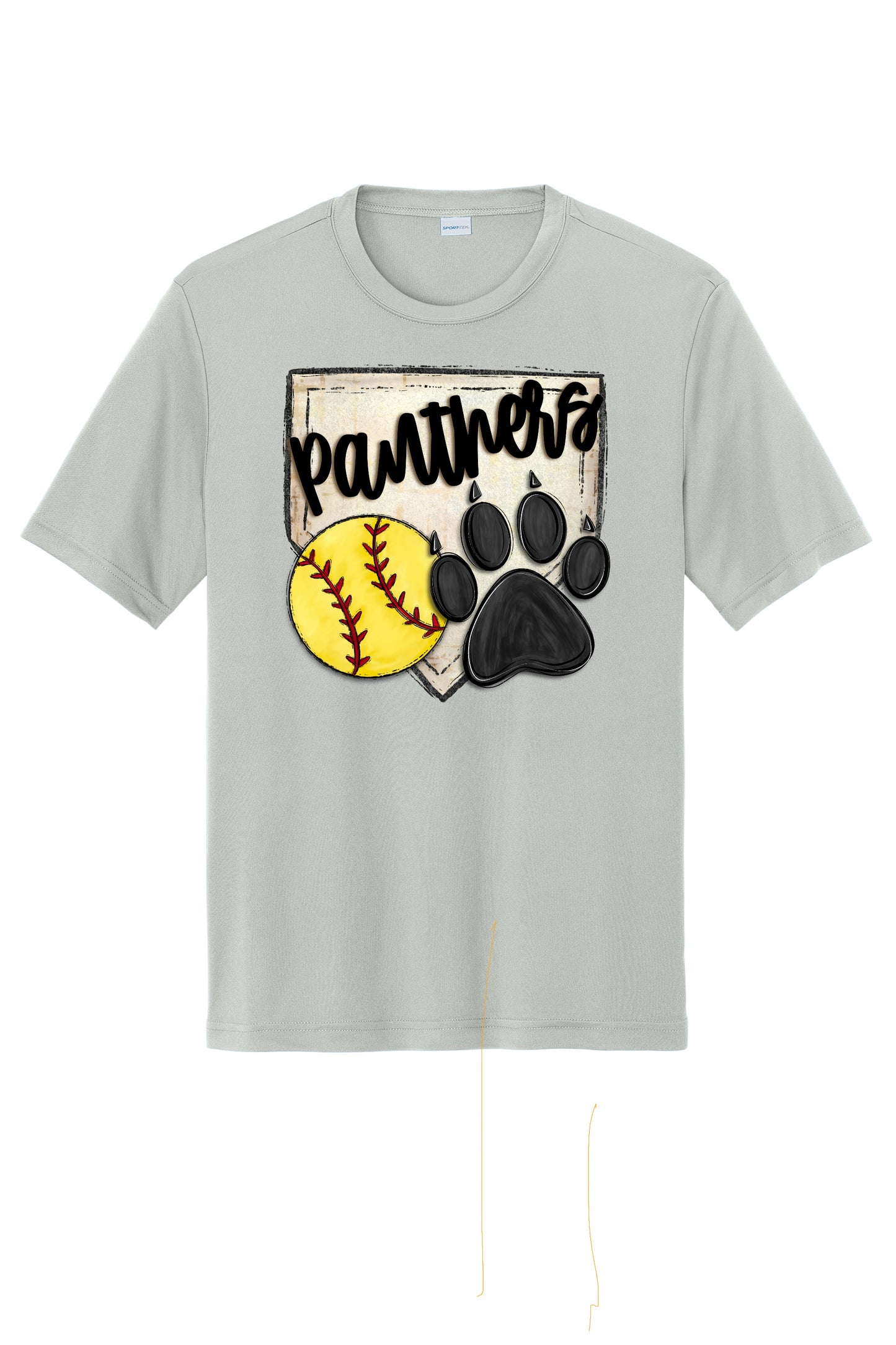Panthers Paw Print Softball Short Sleeve Tee