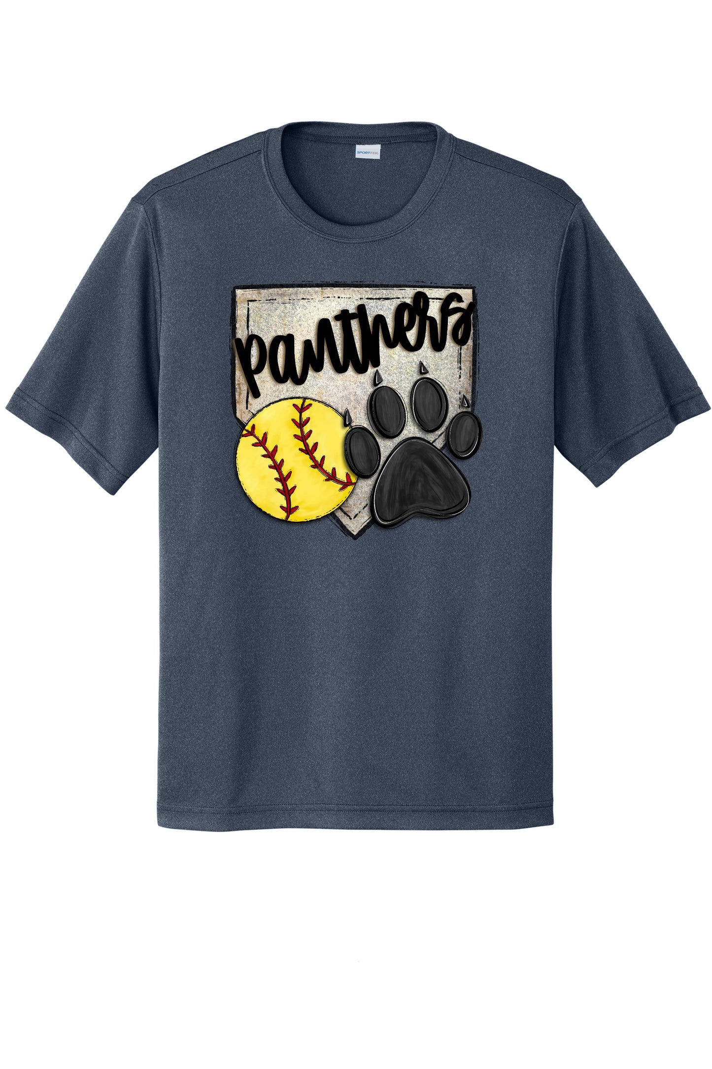 Panthers Paw Print Softball Short Sleeve Tee