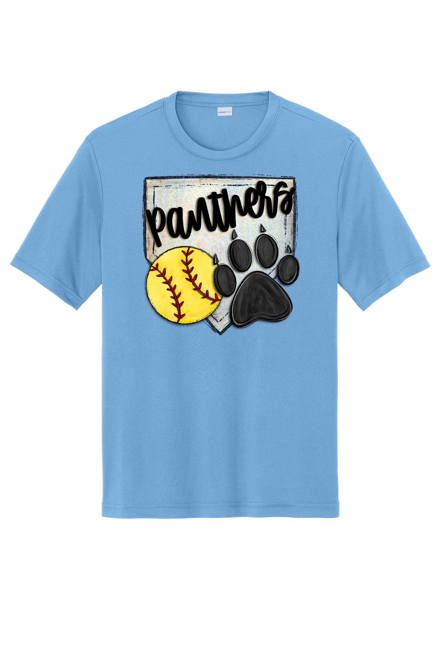 Panthers Paw Print Softball Short Sleeve Tee
