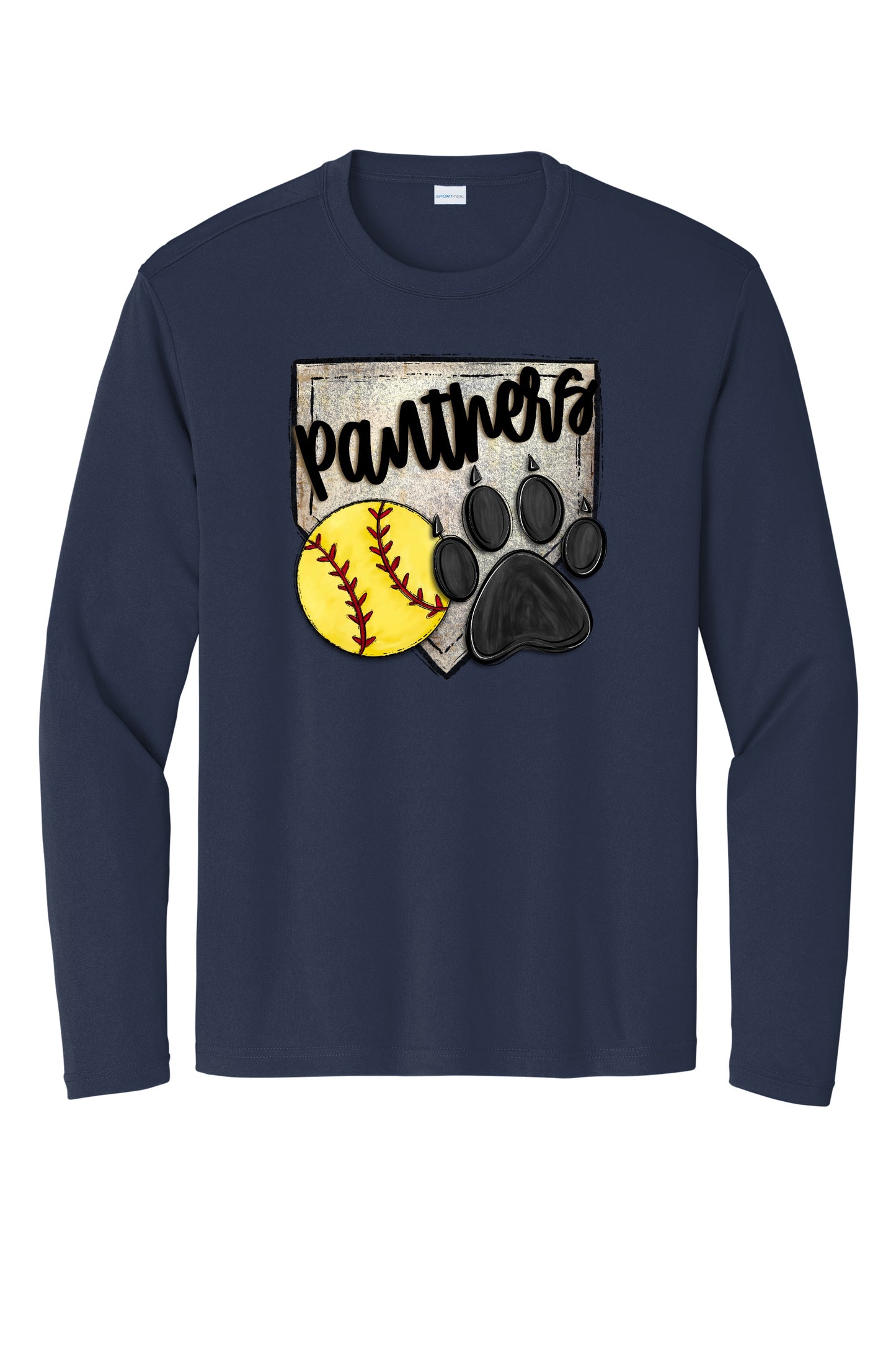 Panthers Paw Print Long Sleeve Tee