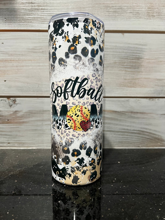 Softball Mom Cheetah Print 20oz